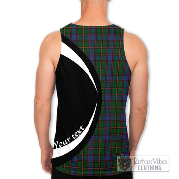 Skene Tartan Men's Tank Top with Family Crest Circle Style