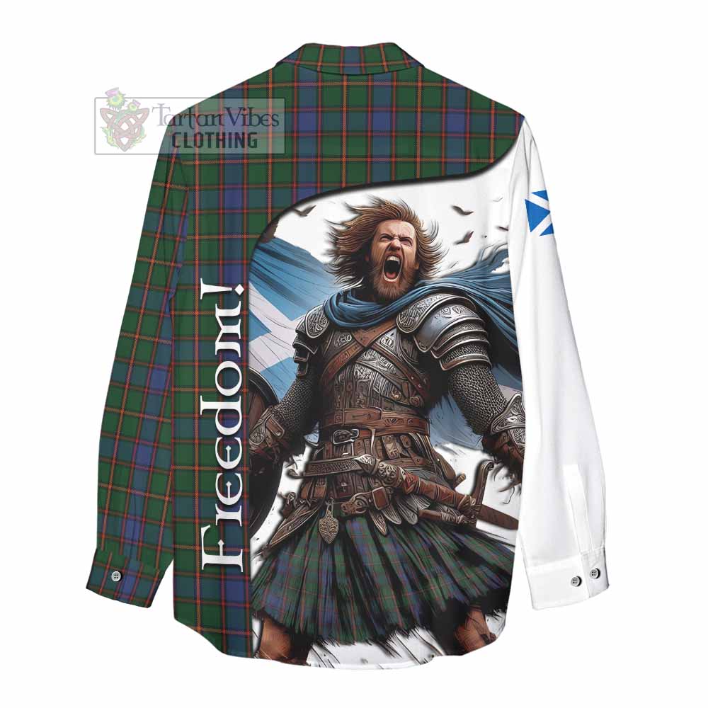 Tartan Vibes Clothing Skene Crest Tartan Women's Casual Shirt Inspired by the Freedom of Scottish Warrior