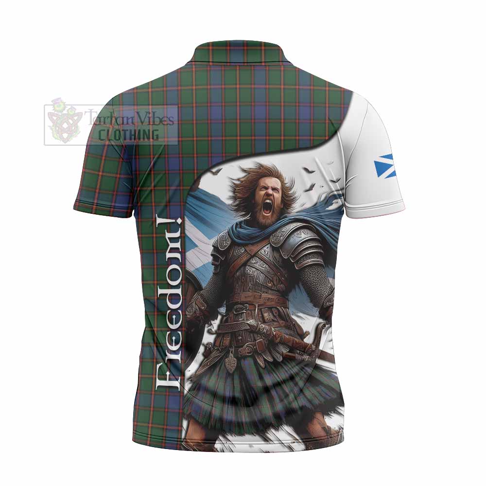 Tartan Vibes Clothing Skene Crest Tartan Zipper Polo Shirt Inspired by the Freedom of Scottish Warrior