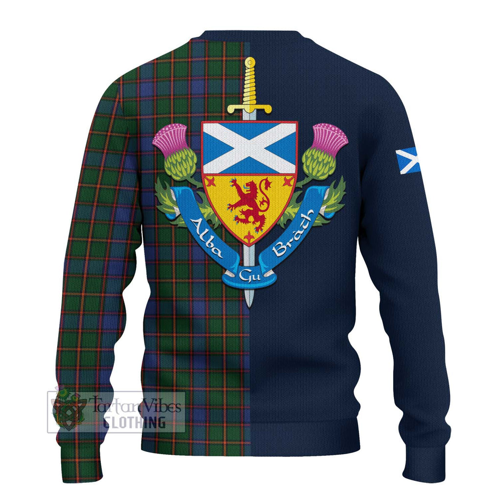 Tartan Vibes Clothing Skene Tartan Knitted Sweater with Scottish Lion Royal Arm Half Style