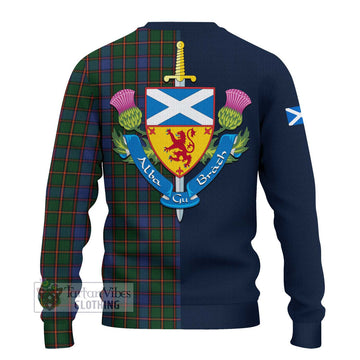 Skene Tartan Ugly Sweater with Scottish Lion Royal Arm Half Style