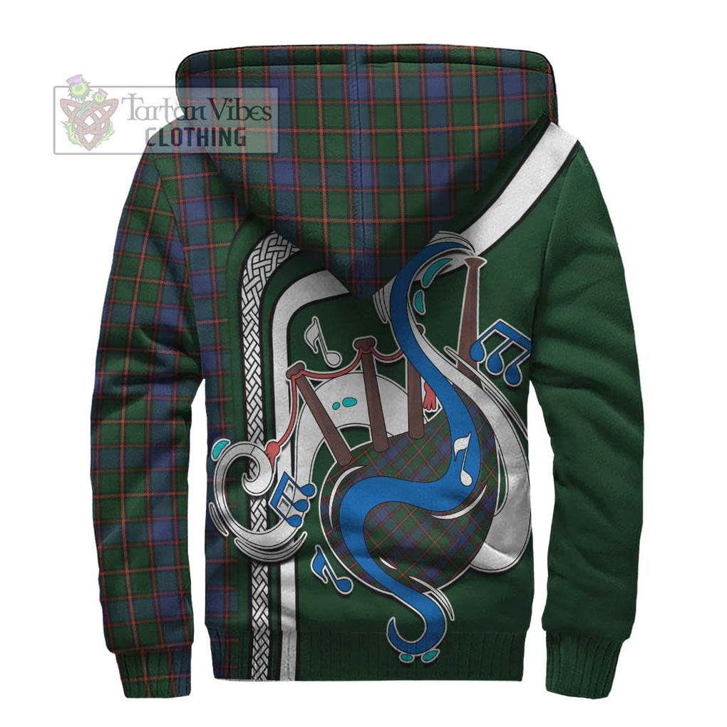 Skene Tartan Sherpa Hoodie with Epic Bagpipe Style - Tartanvibesclothing Shop