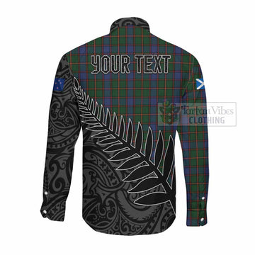 Skene Crest Tartan Long Sleeve Button Shirt with New Zealand Silver Fern Half Style