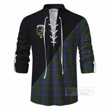 Skene Tartan Ghillie Kilt Shirt with Family Crest and Military Logo Style