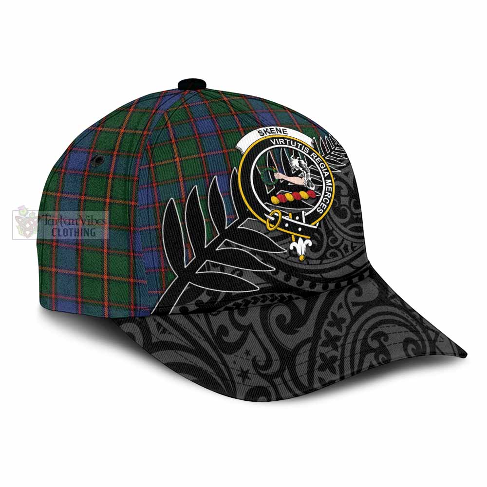 Tartan Vibes Clothing Skene Tartan Classic Cap with New Zealand Silver Fern Half Style