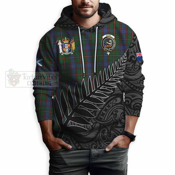 Skene Crest Tartan Hoodie with New Zealand Silver Fern Half Style