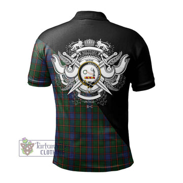 Skene Tartan Polo Shirt with Family Crest and Military Logo Style