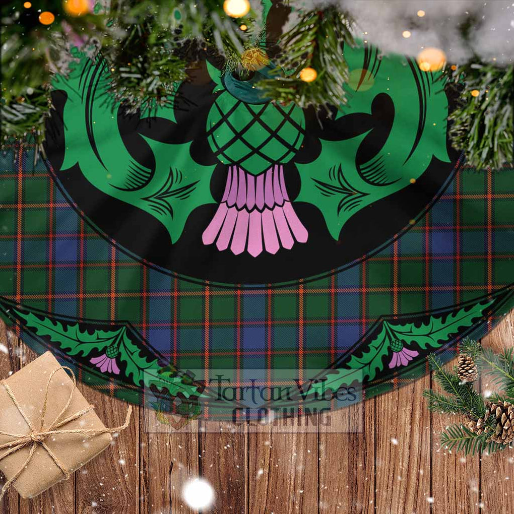 Tartan Vibes Clothing Skene Tartan Christmas Tree Skirt Scottish Thistle Style