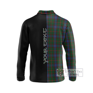 Skene Tartan Long Sleeve Polo Shirt with Family Crest and Half Of Me Style