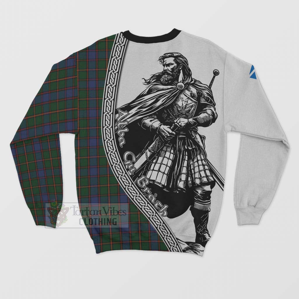 Tartan Vibes Clothing Skene Tartan Clan Crest Sweatshirt with Highlander Warrior Celtic Style