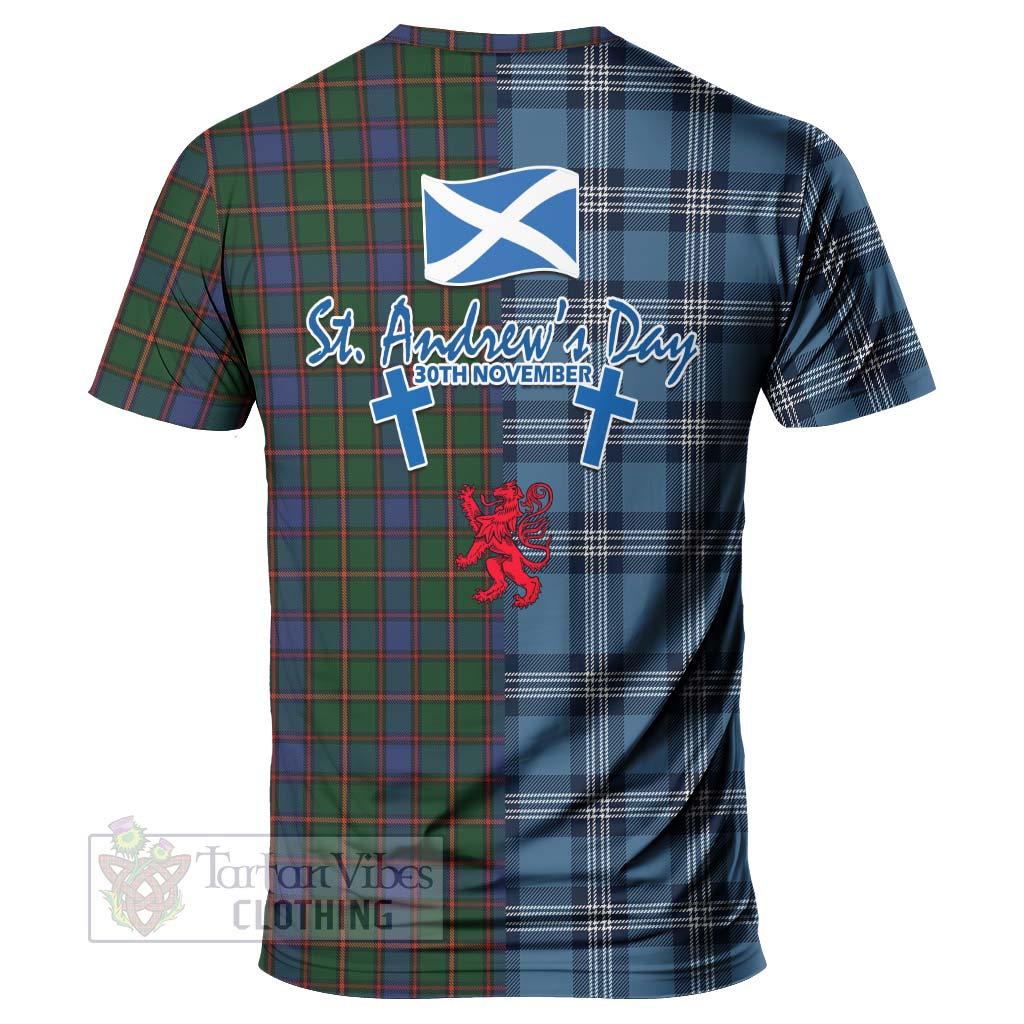 Tartan Vibes Clothing Skene Tartan T-Shirt Happy St. Andrew's Day Half Tartan Style