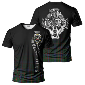 Skene Tartan T-Shirt Featuring Alba Gu Brath Family Crest Celtic Inspired