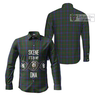 Skene Tartan Long Sleeve Button Shirt with Family Crest DNA In Me Style