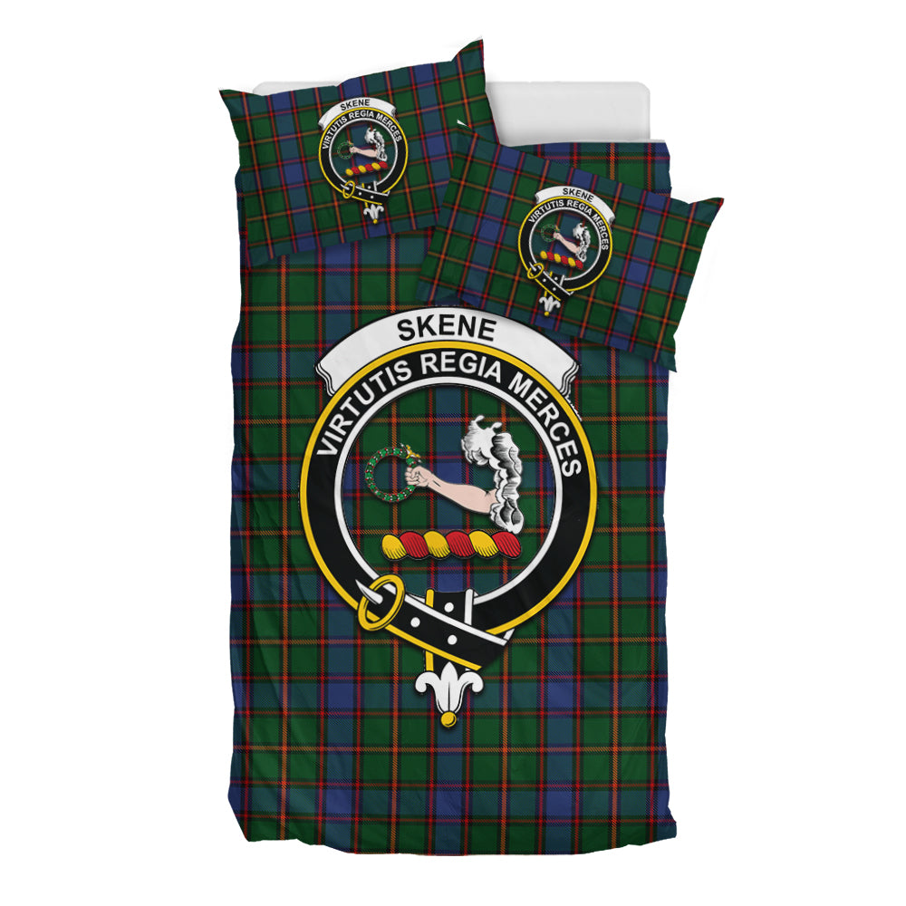 Skene Tartan Bedding Set with Family Crest - Tartan Vibes Clothing