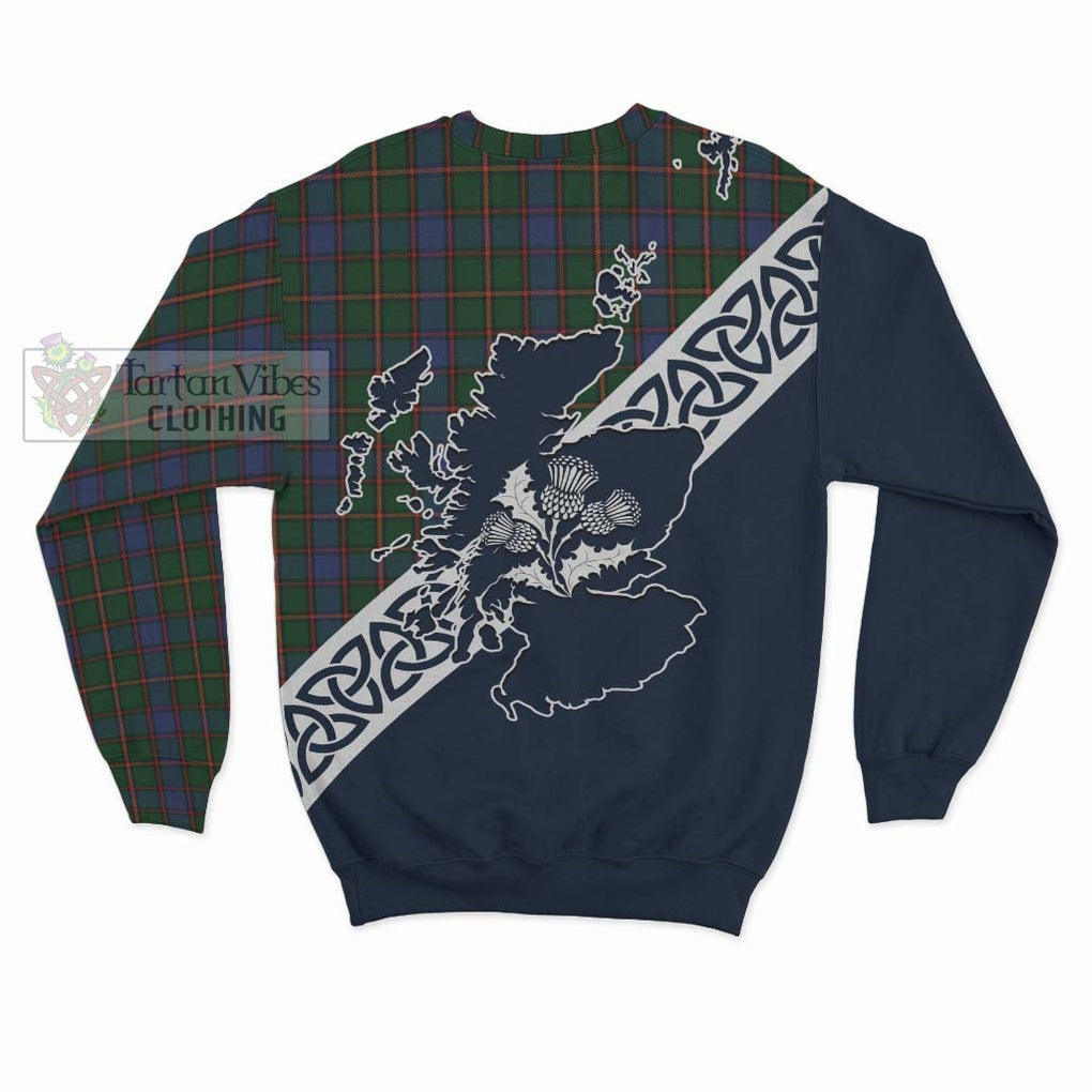 Tartan Vibes Clothing Skene Tartan Sweatshirt Featuring Thistle and Scotland Map