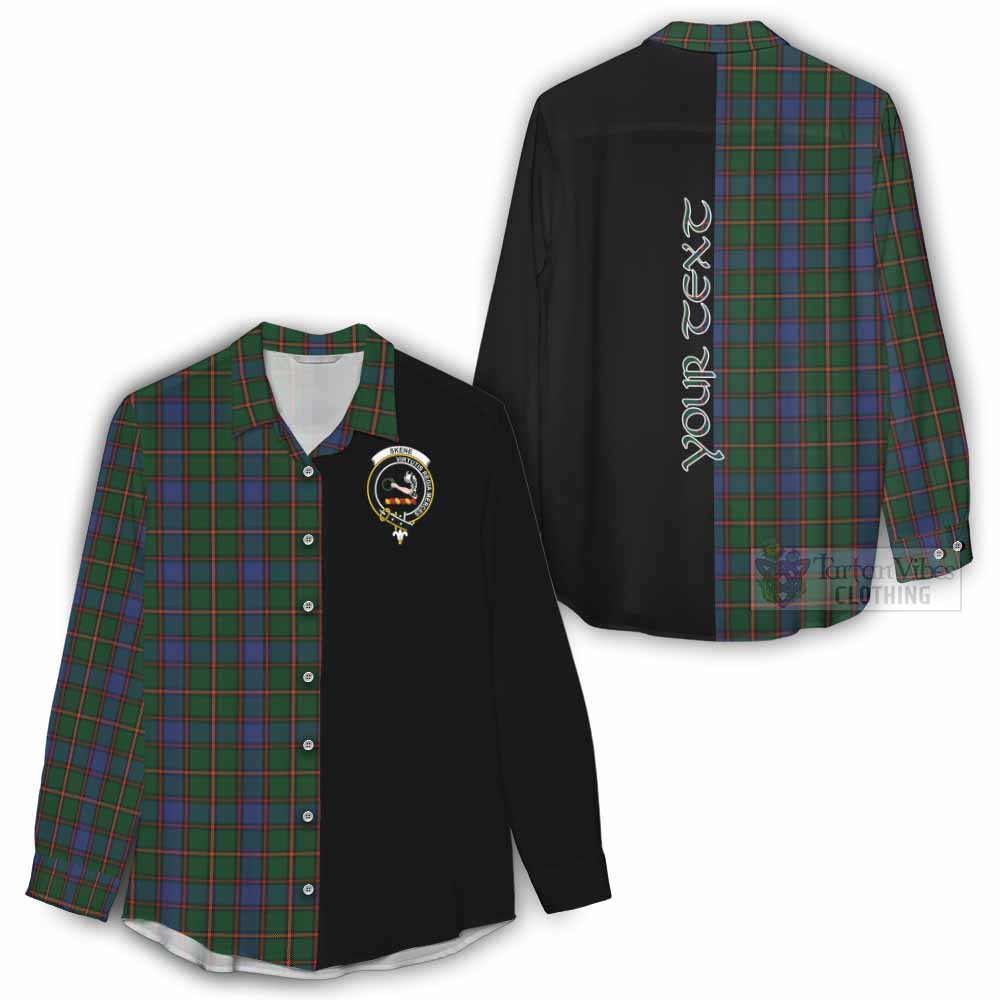 Tartan Vibes Clothing Skene Tartan Women's Casual Shirt with Family Crest and Half Of Me Style