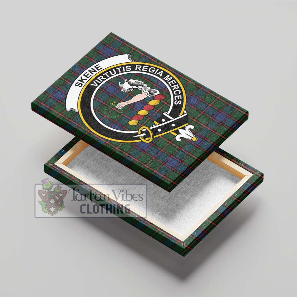 Skene Tartan Canvas Print Wall Art with Family Crest - Tartan Vibes Clothing