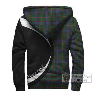 Skene Tartan Sherpa Hoodie with Family Crest Circle Style