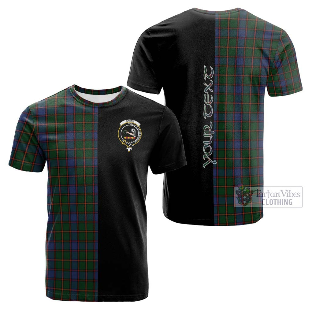 Tartan Vibes Clothing Skene Tartan Cotton T-shirt with Family Crest and Half Of Me Style