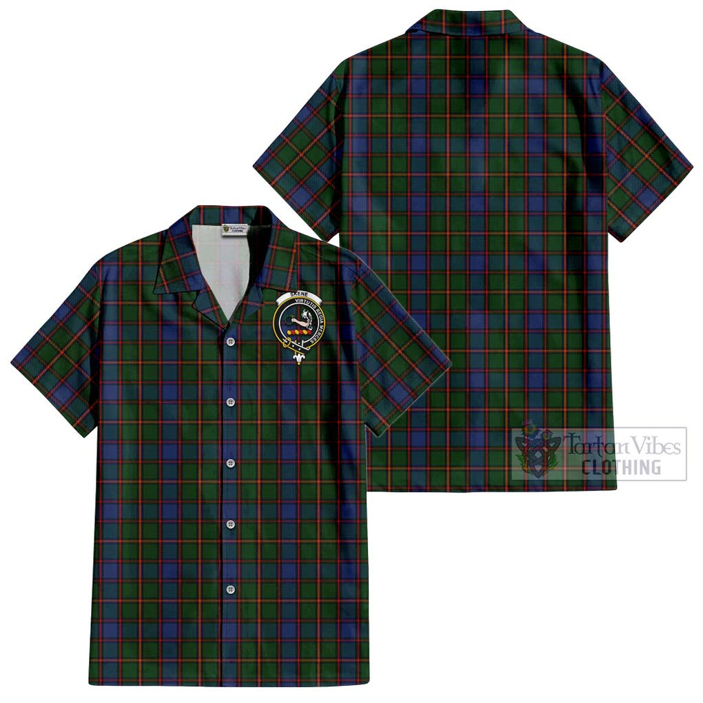 Skene Tartan Cotton Hawaiian Shirt with Family Crest Kid - Tartan Vibes Clothing