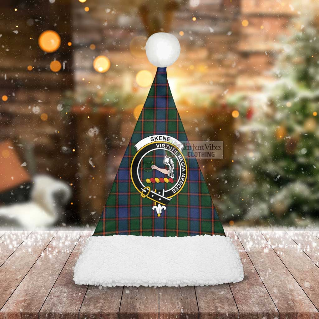 Tartan Vibes Clothing Skene Tartan Christmas Santa Hats with Family Crest