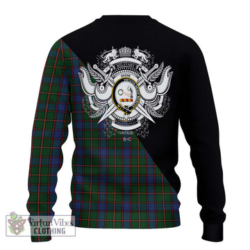 Skene Tartan Ugly Sweater with Family Crest and Military Logo Style