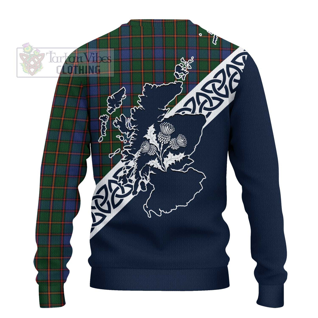 Tartan Vibes Clothing Skene Tartan Knitted Sweater Featuring Thistle and Scotland Map