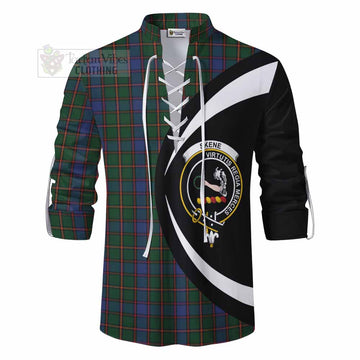 Skene Tartan Ghillie Kilt Shirt with Family Crest Circle Style