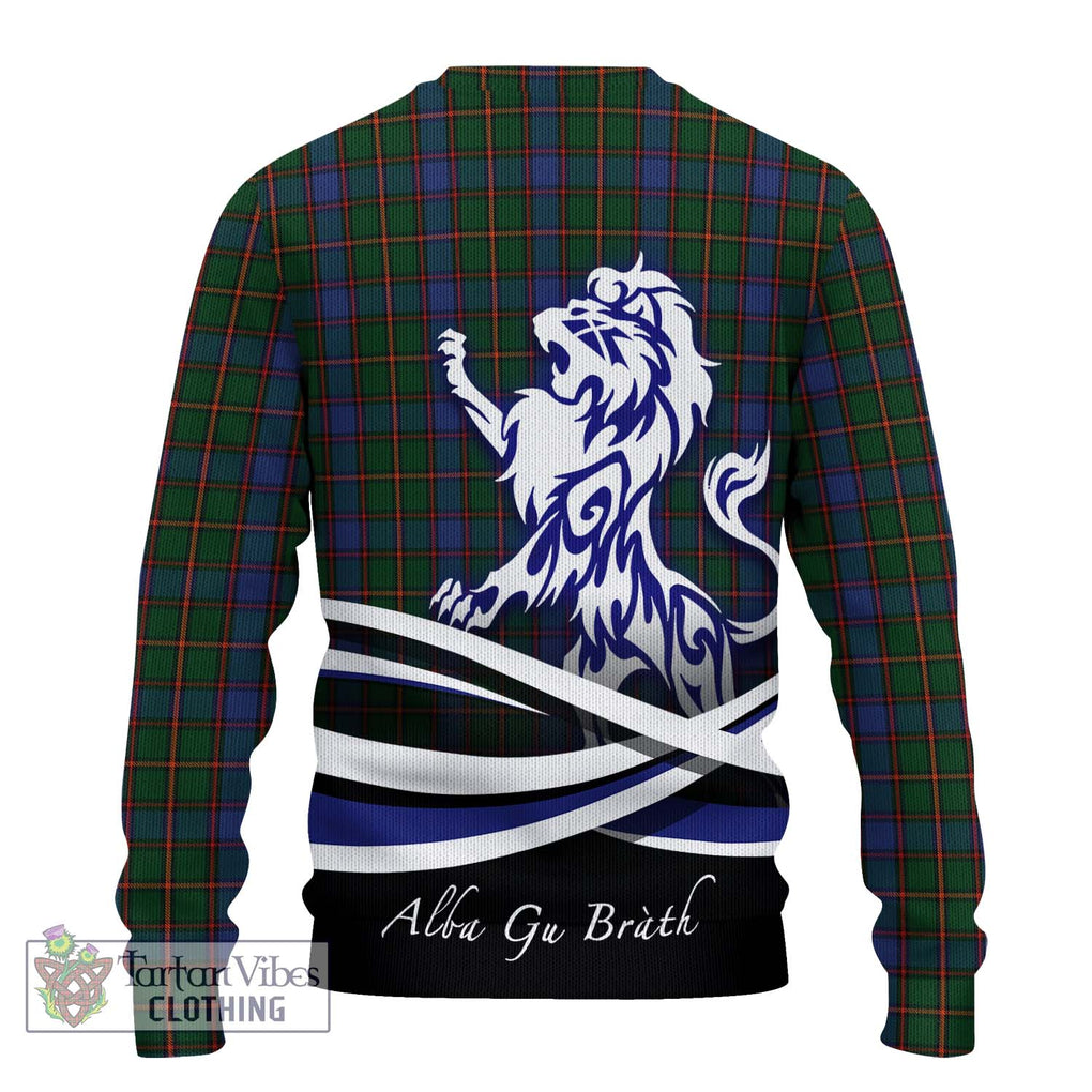 Skene Tartan Knitted Sweater with Alba Gu Brath Regal Lion Emblem - Tartanvibesclothing Shop