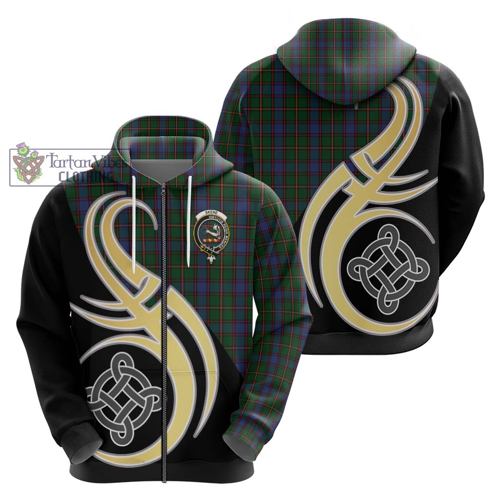 Skene Tartan Hoodie with Family Crest and Celtic Symbol Style - Tartan Vibes Clothing