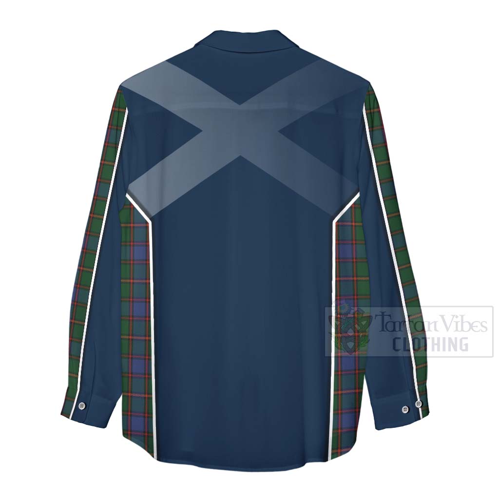 Tartan Vibes Clothing Skene Tartan Women's Casual Shirt with Family Crest and Scottish Thistle Vibes Sport Style