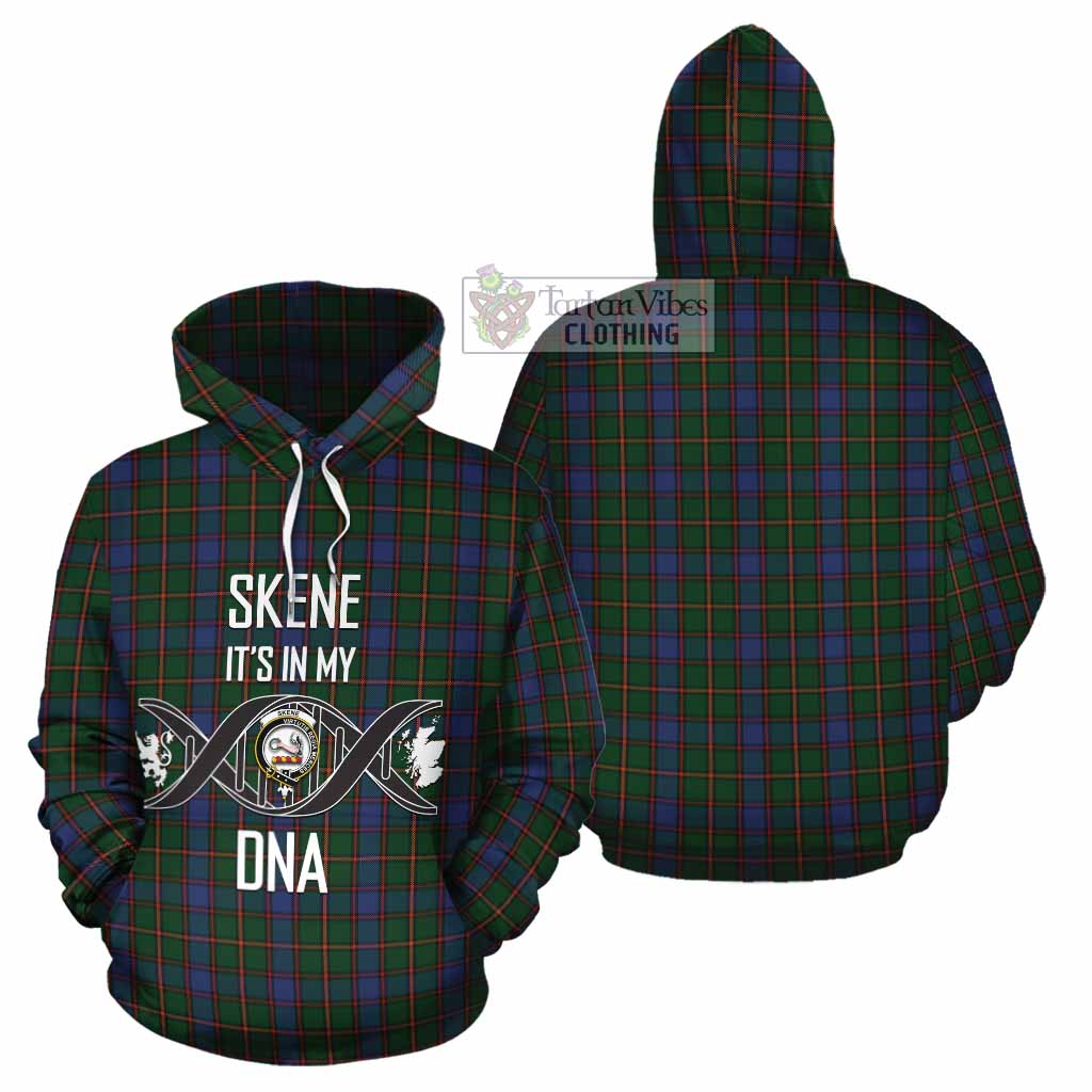 Tartan Vibes Clothing Skene Tartan Cotton Hoodie with Family Crest DNA In Me Style