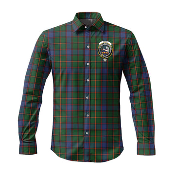 Skene Tartan Long Sleeve Button Up Shirt with Family Crest