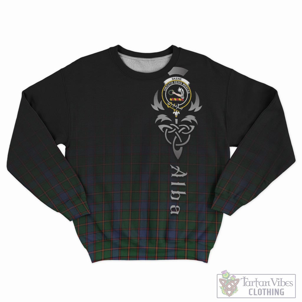 Tartan Vibes Clothing Skene Tartan Sweatshirt Featuring Alba Gu Brath Family Crest Celtic Inspired