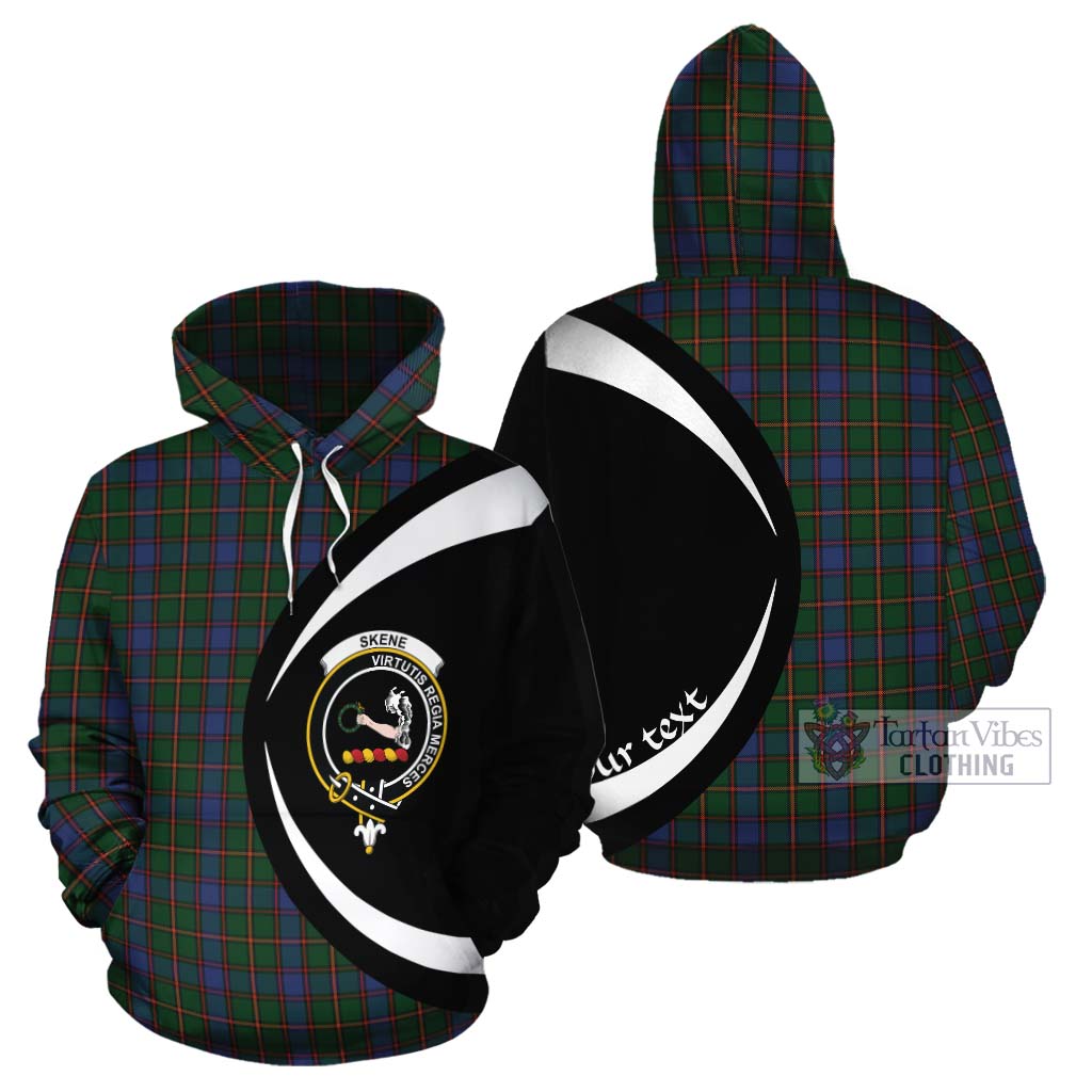 Tartan Vibes Clothing Skene Tartan Cotton Hoodie with Family Crest Circle Style