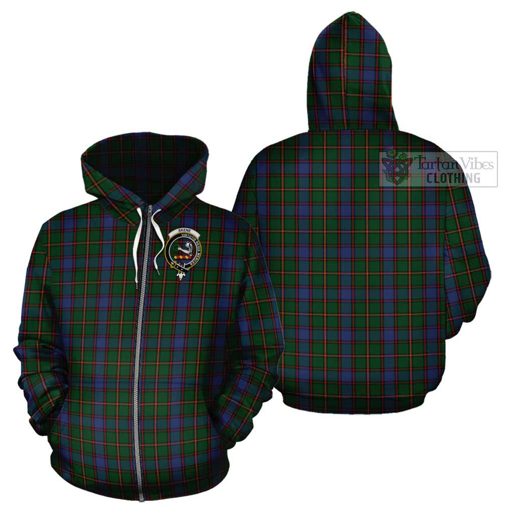 Skene Tartan Cotton Hoodie with Family Crest Zip Hoodie - Tartan Vibes Clothing