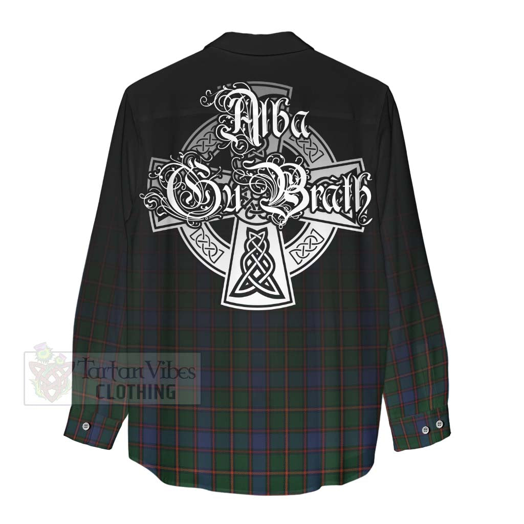 Tartan Vibes Clothing Skene Tartan Women's Casual Shirt Featuring Alba Gu Brath Family Crest Celtic Inspired