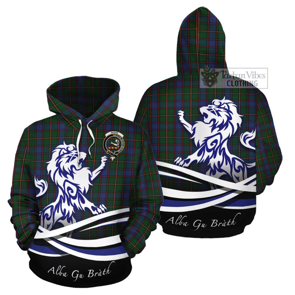 Tartan Vibes Clothing Skene Tartan Cotton Hoodie with Alba Gu Brath Regal Lion Emblem