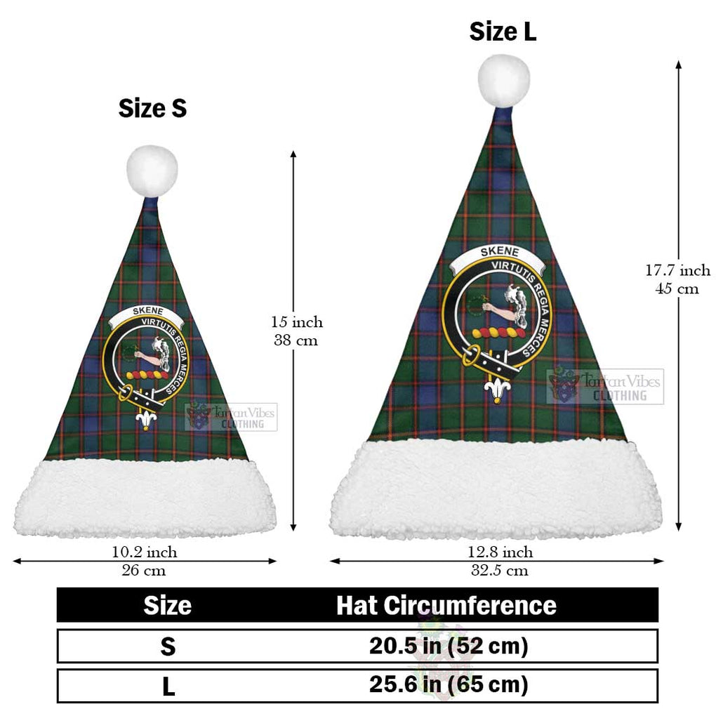 Tartan Vibes Clothing Skene Tartan Christmas Santa Hats with Family Crest