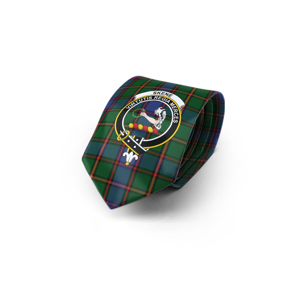 Skene Tartan Classic Necktie with Family Crest - Tartan Vibes Clothing