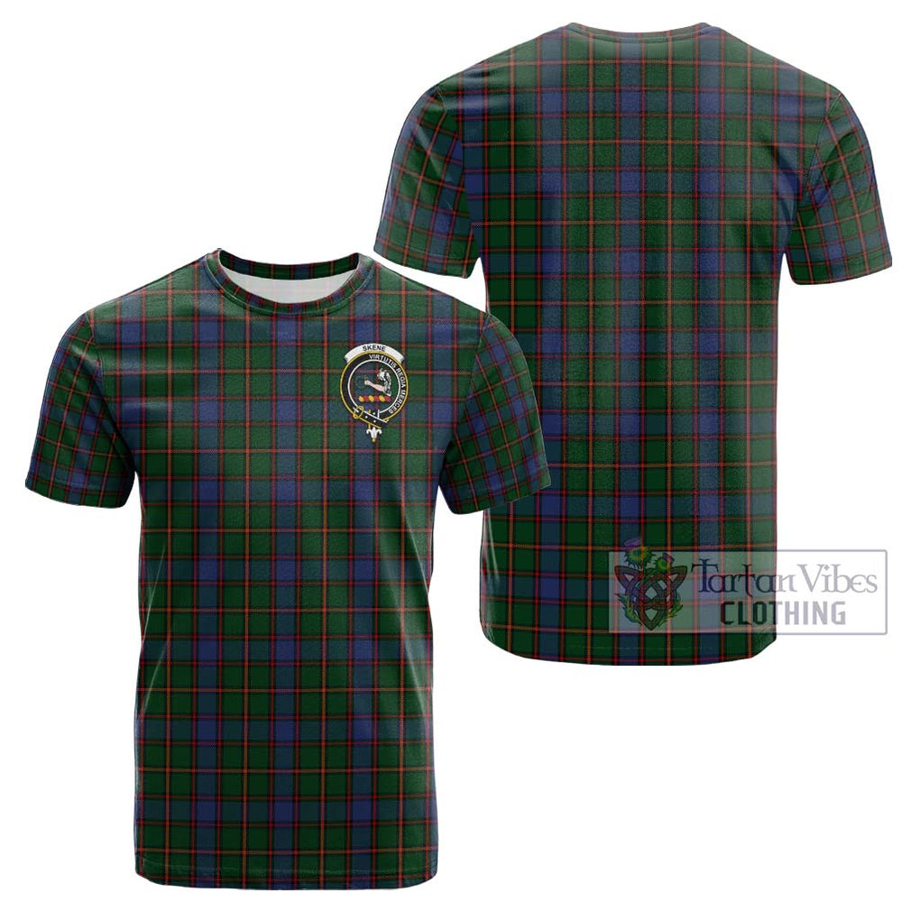 Skene Tartan Cotton T-Shirt with Family Crest Kid's Shirt - Tartanvibesclothing Shop