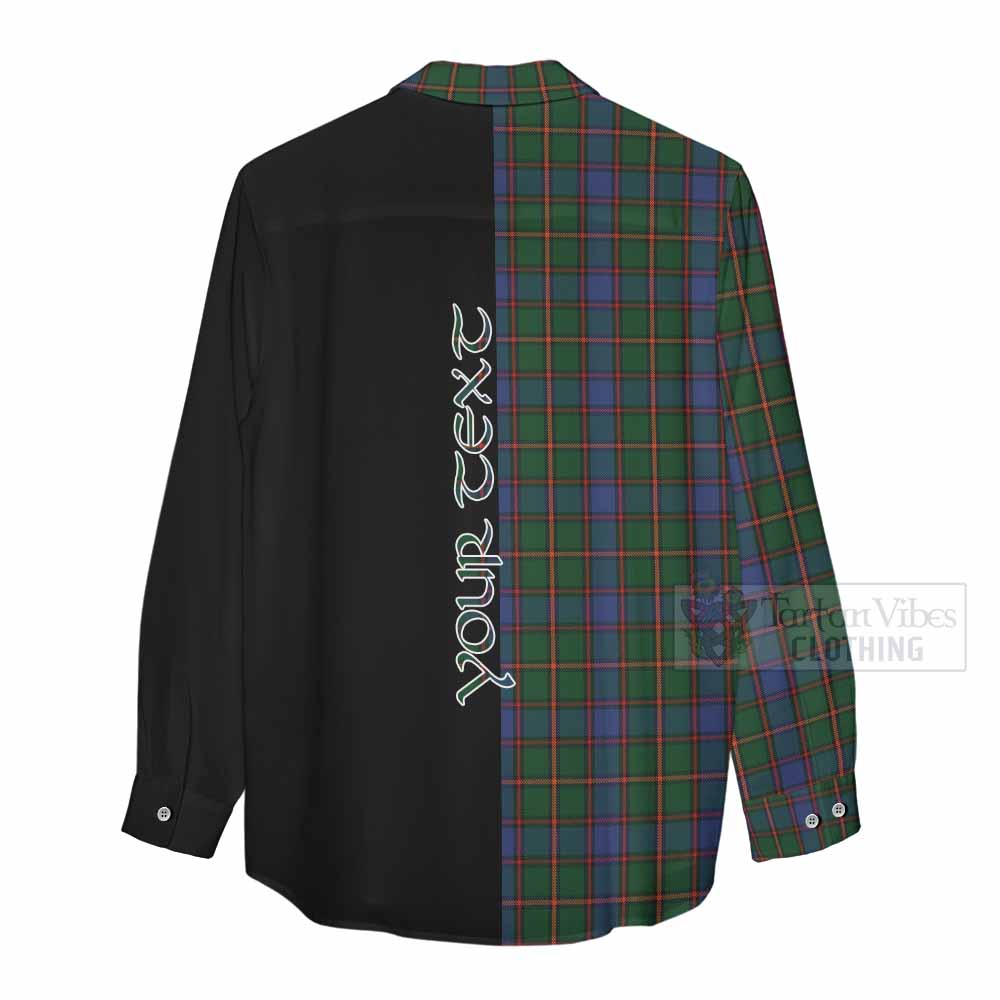 Tartan Vibes Clothing Skene Tartan Women's Casual Shirt with Family Crest and Half Of Me Style