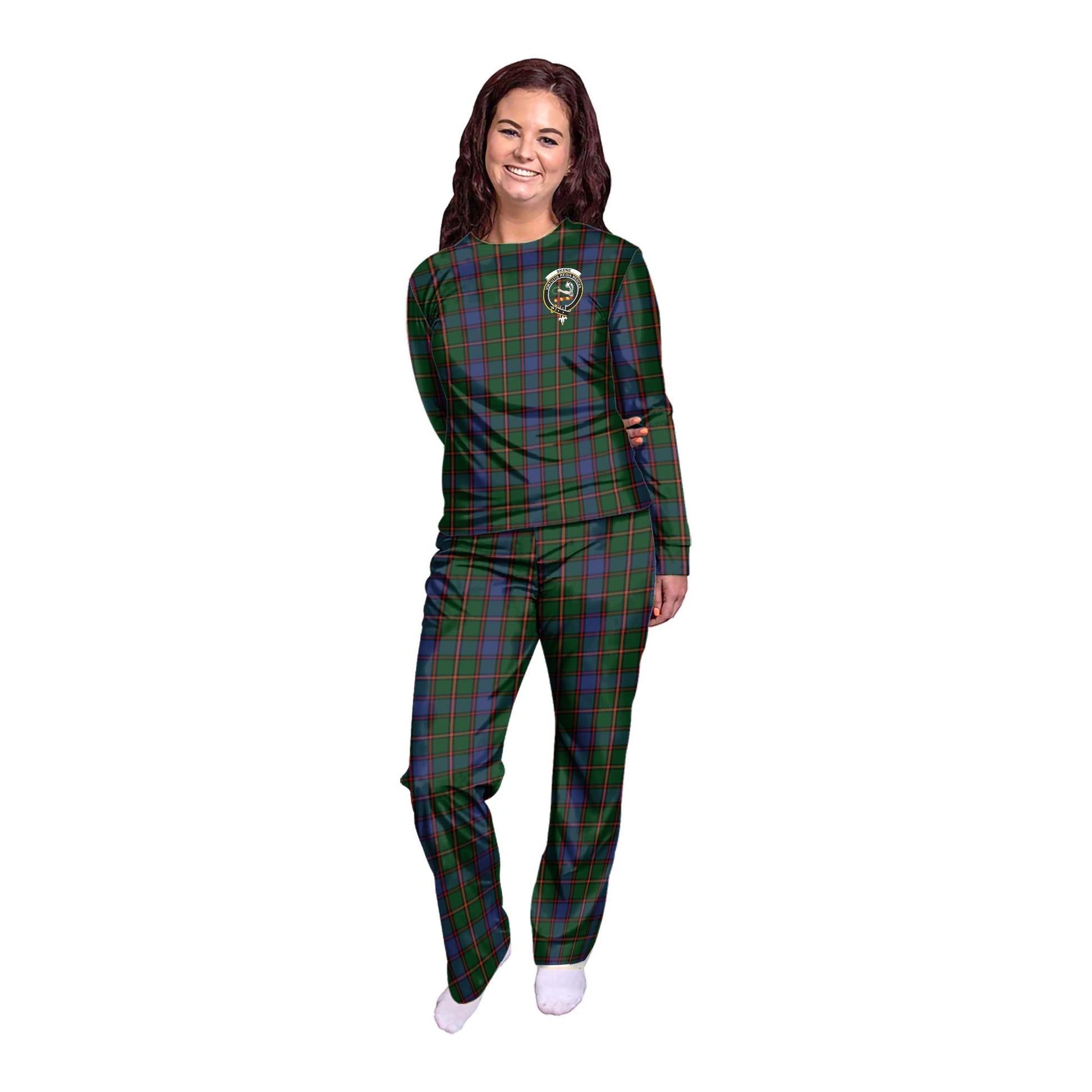 Skene Tartan Pajamas Family Set with Family Crest - Tartanvibesclothing