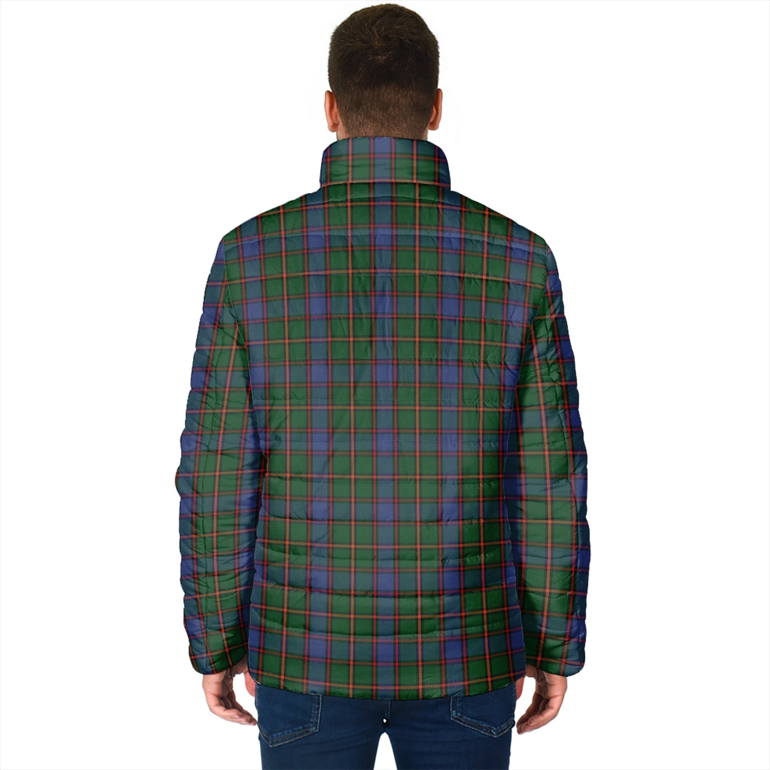 Skene Tartan Padded Jacket with Family Crest - Tartan Vibes Clothing