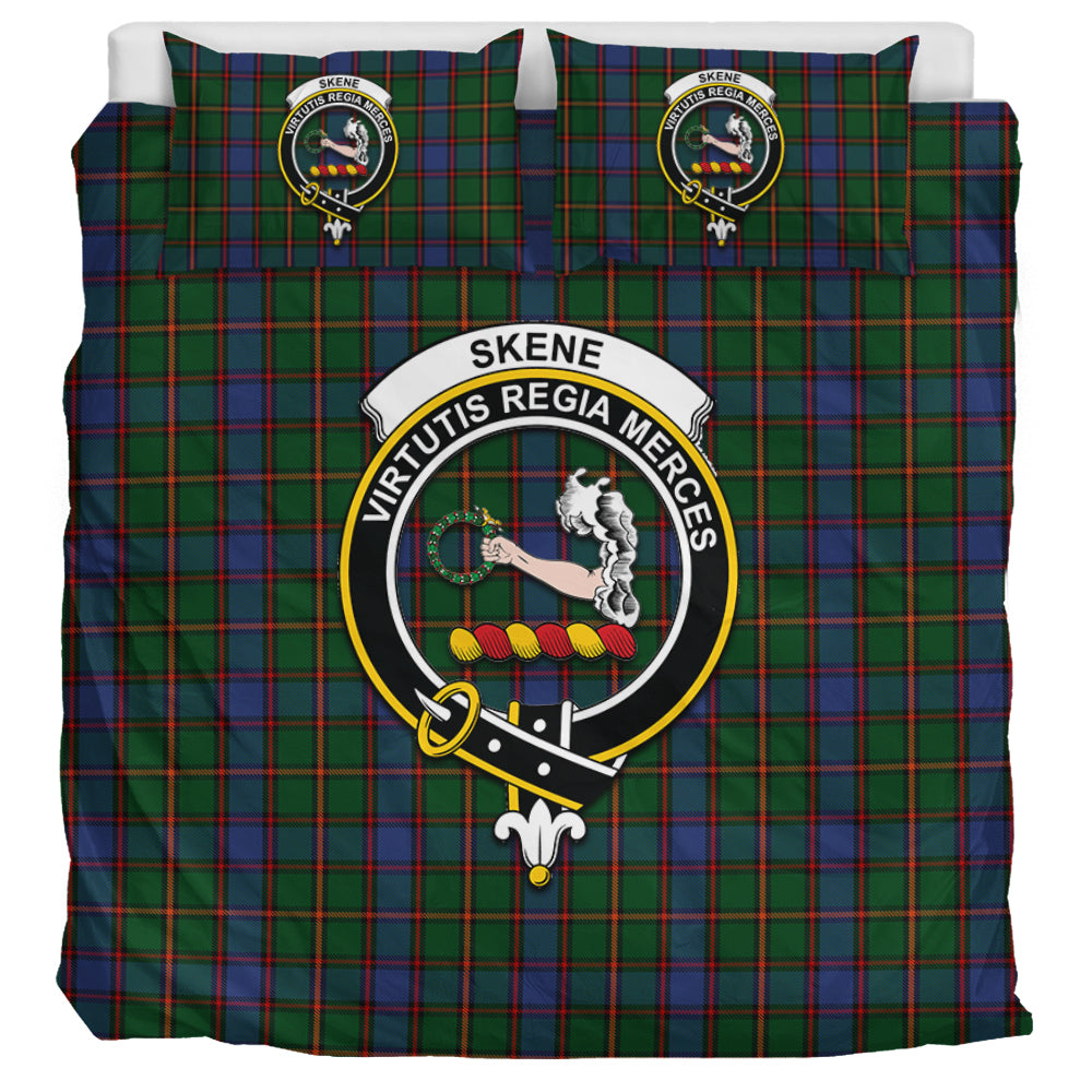 Skene Tartan Bedding Set with Family Crest UK Bedding Set UK Super King 104*94 inch - Tartan Vibes Clothing