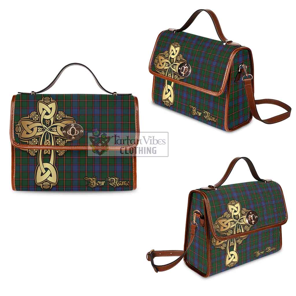 Tartan Vibes Clothing Skene Tartan Waterproof Canvas Bag Golden Thistle Celtic Cross Style