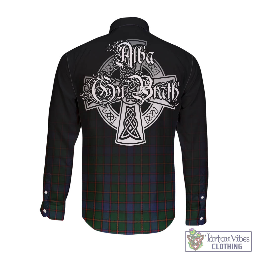 Tartan Vibes Clothing Skene Tartan Long Sleeve Button Up Featuring Alba Gu Brath Family Crest Celtic Inspired