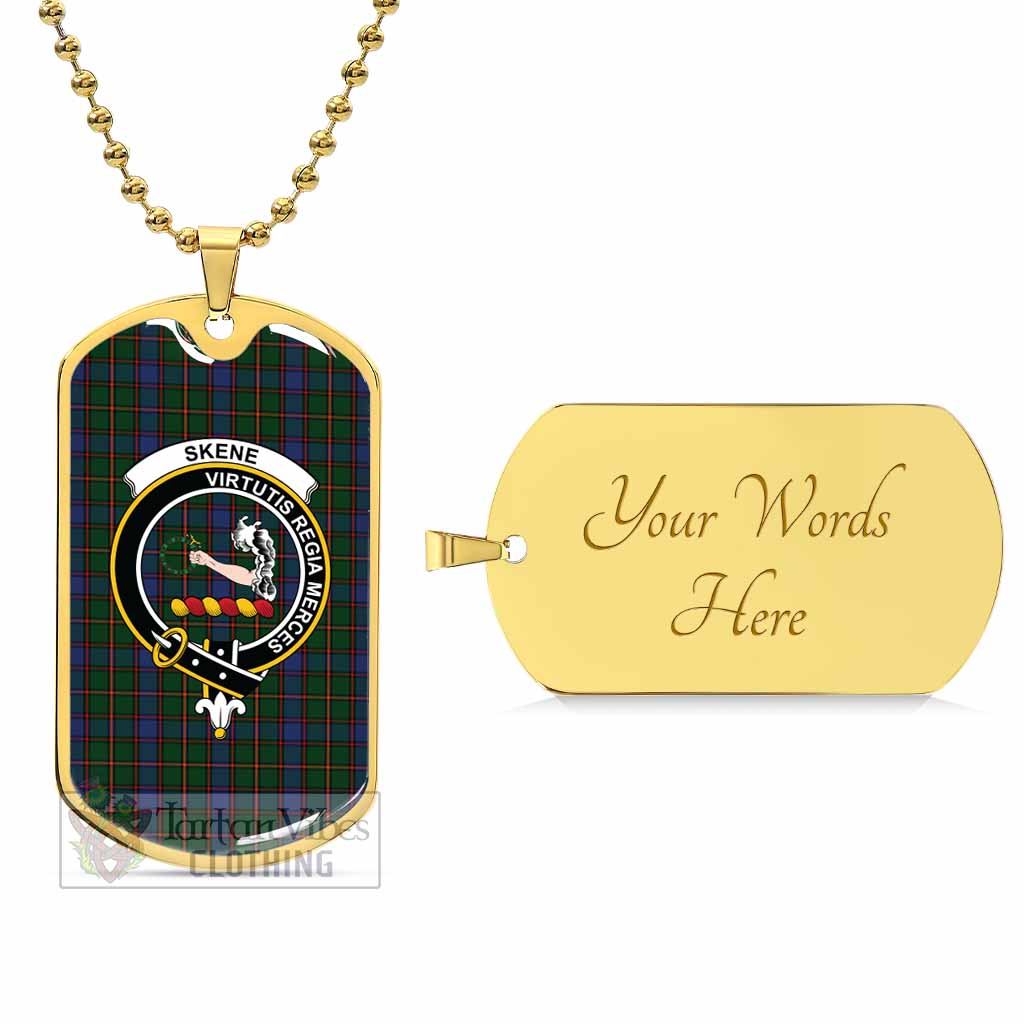 Tartan Vibes Clothing Skene Tartan Dog Tag Necklace with Family Crest