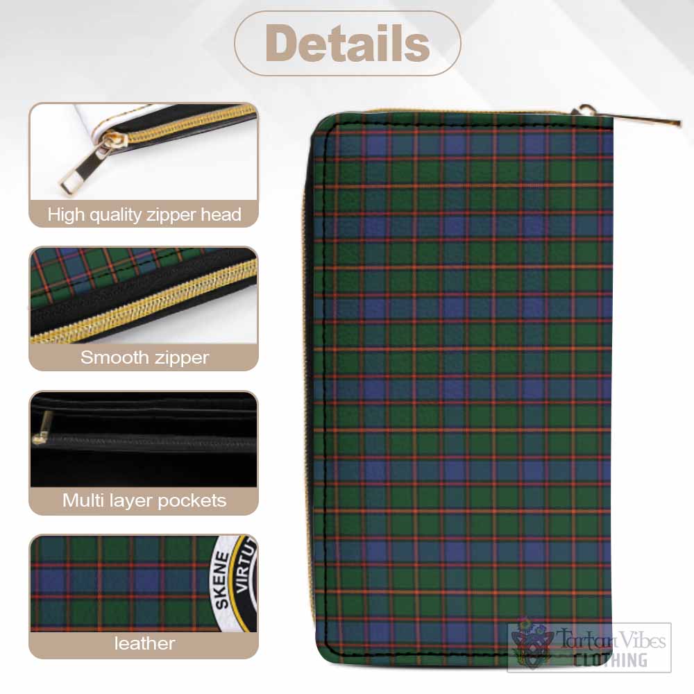 Skene Tartan Women's Leather Wallet with Family Crest - Tartan Vibes Clothing