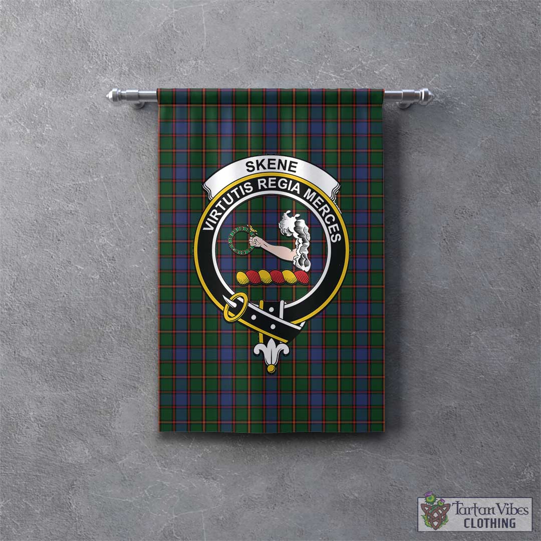 Tartan Vibes Clothing Skene Tartan Gonfalon, Tartan Banner with Family Crest